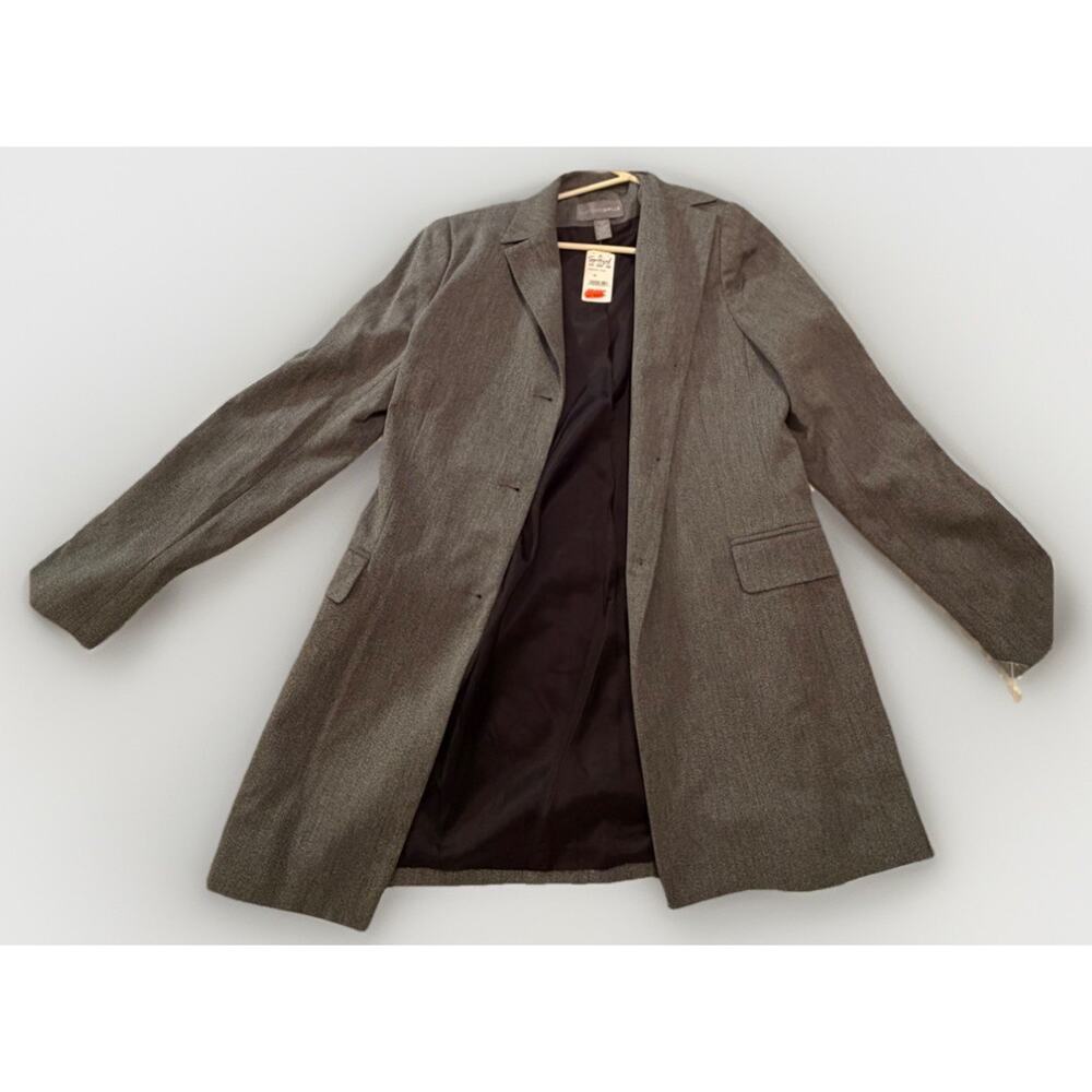 Clifford & Wills Gray Notch Lapel Blazer Jacket Polyester Rayon 12 Long Sl NWT